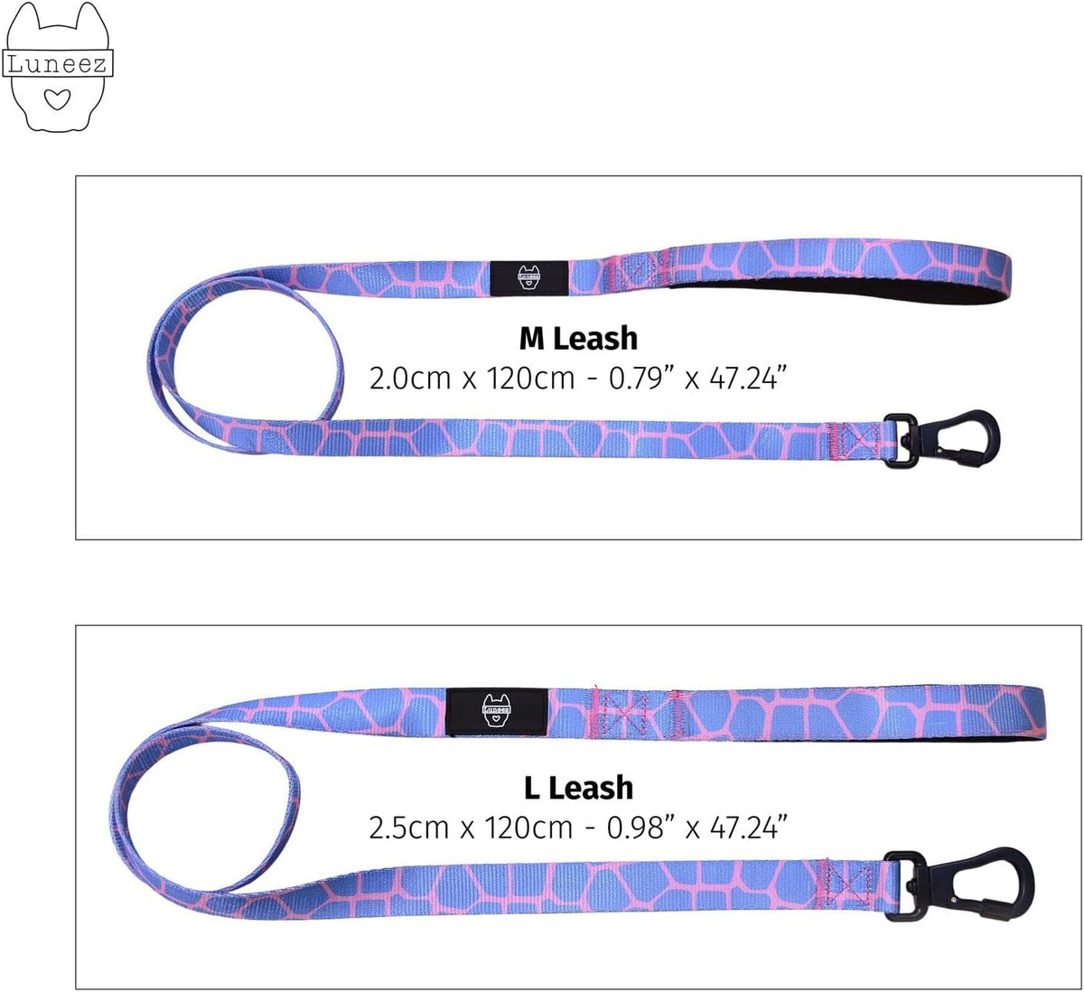 Luneez Biscayne Dog Leash – multicolor striped