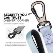 Luneez Luna Dog Leash – lavender and neon green polka dots