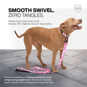 Luneez Riot Dog Leash – purple and grey zebra print