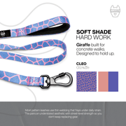 Luneez Cleo Dog Leash – pink and blue giraffe print