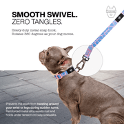 Luneez Cleo Dog Leash – pink and blue giraffe print
