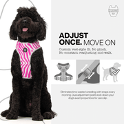 Luneez Riot Dog Vest Harness – purple and grey zebra print