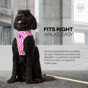Luneez Riot Dog Vest Harness – purple and grey zebra print