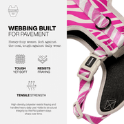 Luneez Riot Dog Vest Harness – purple and grey zebra print