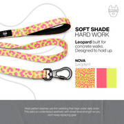 Luneez Nova Dog Leash – pink and neon green leopard print