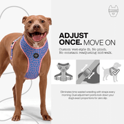 Luneez Cleo Dog Vest Harness – pink and blue giraffe print