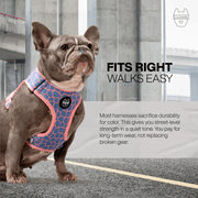 Luneez Cleo Dog Vest Harness – pink and blue giraffe print