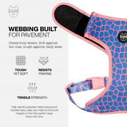 Luneez Cleo Dog Vest Harness – pink and blue giraffe print