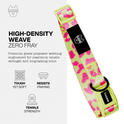 Luneez Nova Dog Collar – pink and neon green leopard print