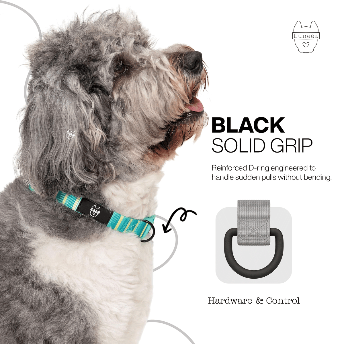 Luneez Biscayne Dog Collar – multicolor striped